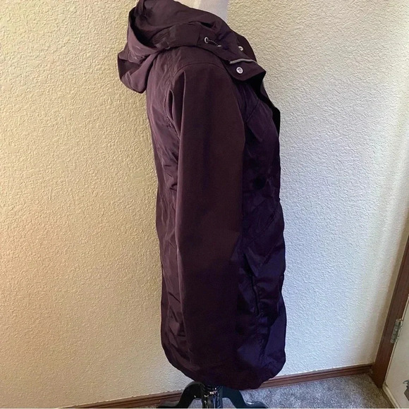 Athleta Downpour Coat Waterproof Mid Length Hooded Purple Full Zip: XXS - Picture 4 of 14